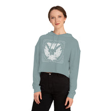 Load image into Gallery viewer, Evening Joy - Floral Moth Cropped Hooded Sweatshirt