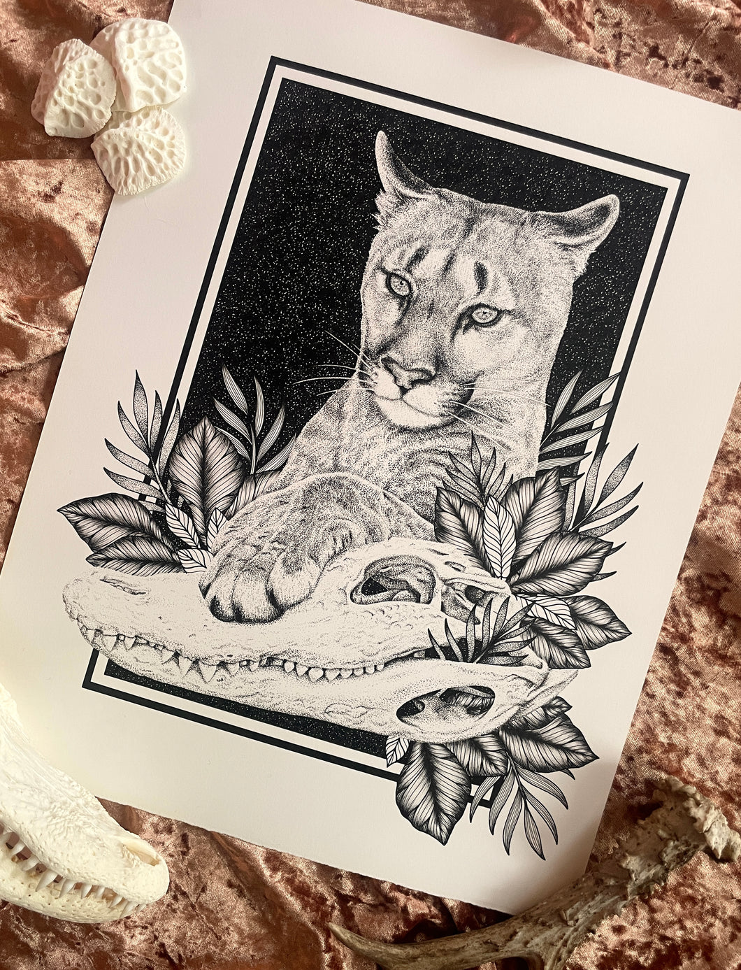 Panther and Gator Skull