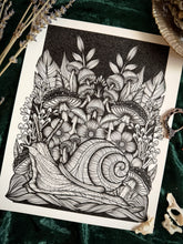 Load image into Gallery viewer, Fun-Guy - Snail &amp; Mushroom Art Print
