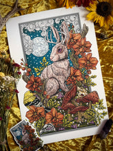 Load image into Gallery viewer, Hidden Gems - Whimsical Floral Jackalope Art Print

