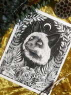 Forest Vixen - Whimsical Floral Fox Art Print