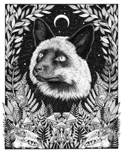 Load image into Gallery viewer, Forest Vixen - Whimsical Floral Fox Art Print
