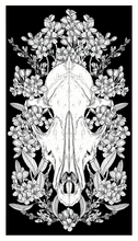 Load image into Gallery viewer, Fox and Cherry Blossoms - Floral Fox Skull Art Print
