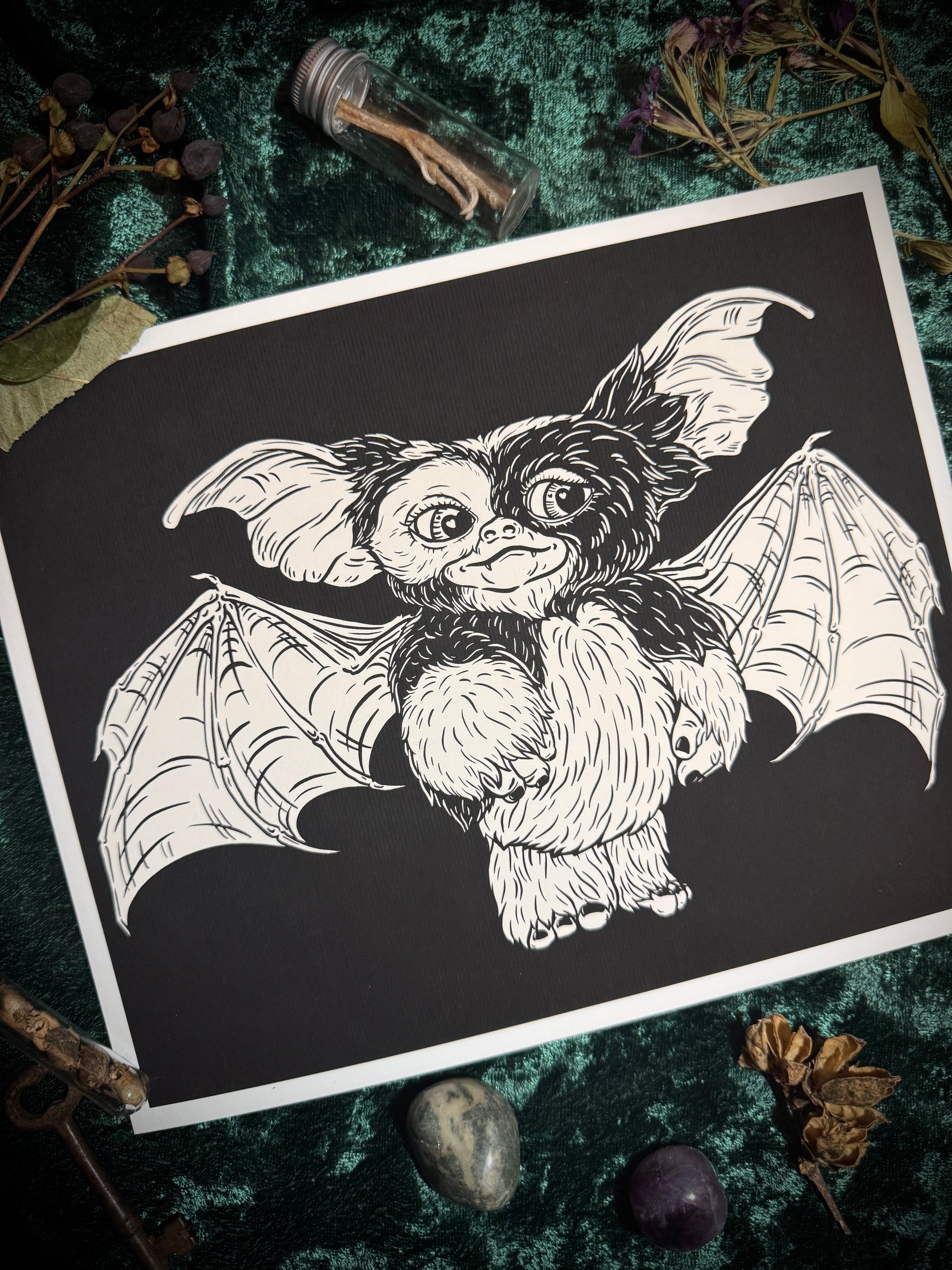 Goth Gizmo - Nostalgia Inspired Art Print – Strat Lacy Art
