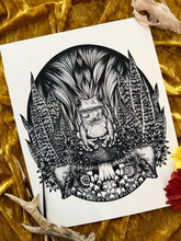 Load image into Gallery viewer, Mushroom King - Whimsical Frog &amp; Mushroom Art Print
