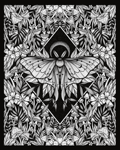 Load image into Gallery viewer, Luna Garden - Floral Luna Moth Art Print
