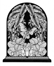 Load image into Gallery viewer, Midnight Terrarium - Floral Luna Moth Art Print
