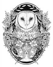 Load image into Gallery viewer, Tea Cup Barn Owl Art Print
