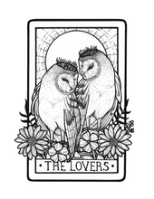 Load image into Gallery viewer, The Lovers Tarot Card Art Print
