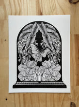 Load image into Gallery viewer, Midnight Terrarium - Floral Luna Moth Art Print

