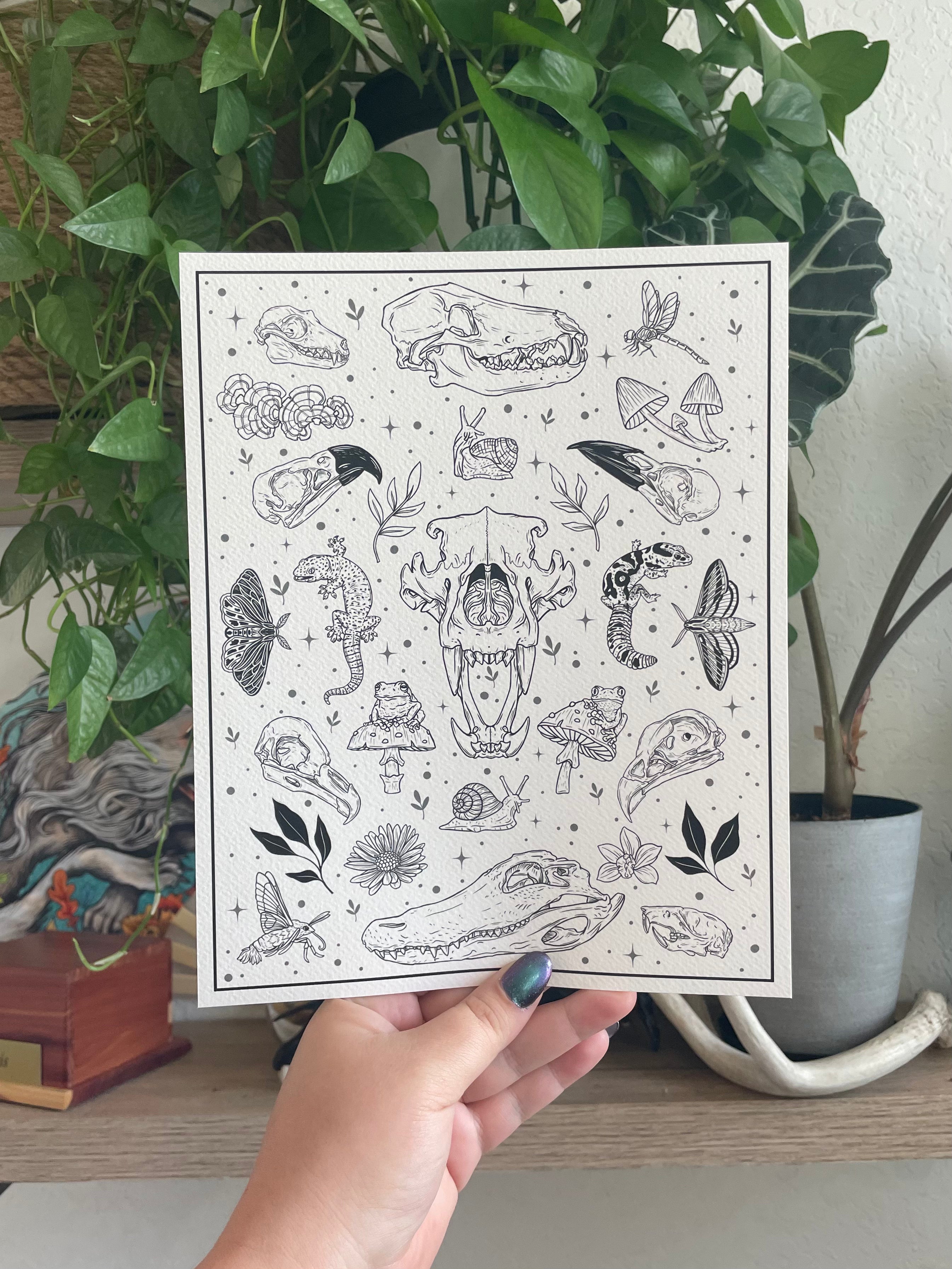 Nature Tattoo Flash Sheet Tattoo Flash Sheet Flash Tattoo Designs